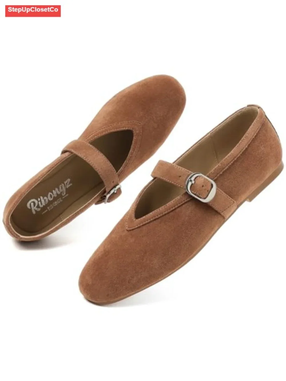Foldable Ballet Flats Women Mary Jane Round Toe Dress Shoes Slip-On Comfort